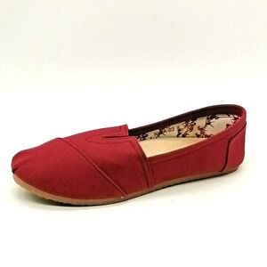 Refresh Shoes Sneakers Womens Nina Red 8 Canvas Loafer Walking Comfort Flat NEW